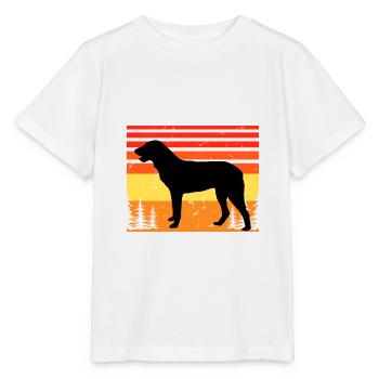 Cao De Castro Laboreiro Dog Silhouette Retro Sun - T-shirt bio MINI CREATOR Stanley/Stella Enfant - blanc - Devant - Maike (125cm)