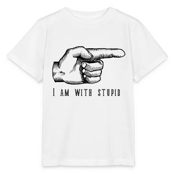 i am with stupid - Stanley/Stella Kinder T-Shirt MINI CREATOR  - Weiß - Vorne - Maike (125cm)