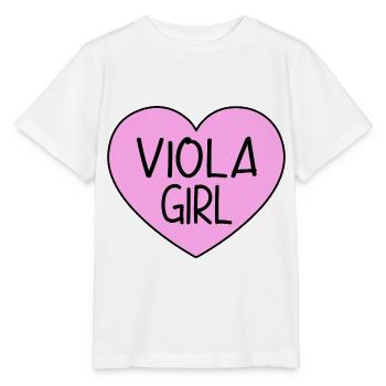 Viola Player Violinspielerin Girl Herz Pink - Stanley/Stella Kinder T-Shirt MINI CREATOR  - Weiß - Vorne - Maike (125cm)