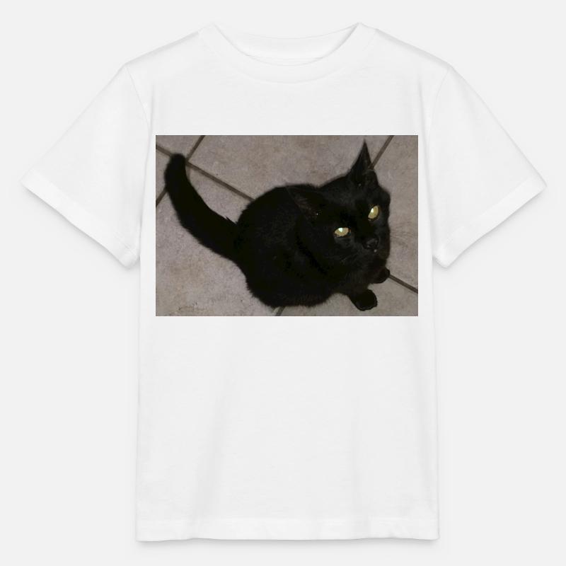 Chat noir - T-shirt bio MINI CREATOR Stanley/Stella Enfant - blanc
