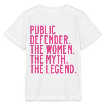 Public Defender Girl Public Defender Sayings - Stanley/Stella MINI CREATOR Kids’ T-Shirt - white - Front - Maike (125cm)