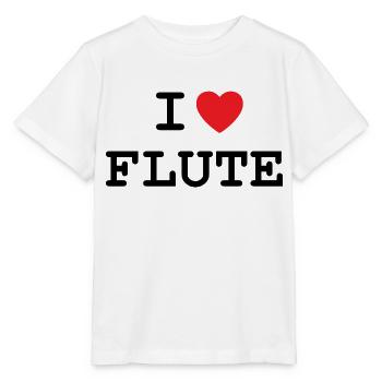 Ich liebe Flöte / Flöten - Stanley/Stella Kinder T-Shirt MINI CREATOR  - Weiß - Vorne - Maike (125cm)