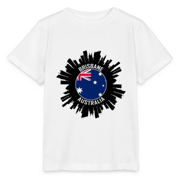 Brisbane Skyline Australia Flag Travel Souvenir - Stanley/Stella MINI CREATOR Kids’ T-Shirt - white - Front - Maike (125cm)