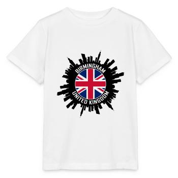 Birmingham Skyline Uk Flag Souvenir de voyage - T-shirt bio MINI CREATOR Stanley/Stella Enfant - blanc - Devant - Maike (125cm)