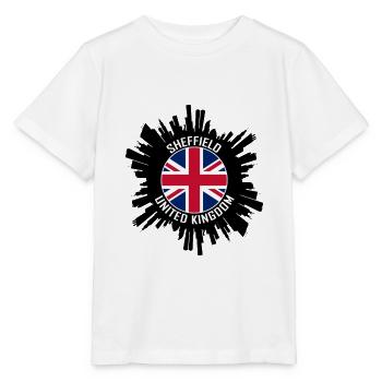 Sheffield Skyline Uk Flag Souvenir de voyage - T-shirt bio MINI CREATOR Stanley/Stella Enfant - blanc - Devant - Maike (125cm)