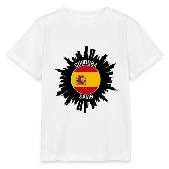 Cordoba Skyline Espagne Flag Souvenir de voyage - T-shirt bio MINI CREATOR Stanley/Stella Enfant - blanc - Devant - Maike (125cm)