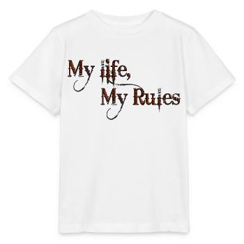 Mein Leben Meine Regeln Zitate Tattoo Zitat - Stanley/Stella Kinder T-Shirt MINI CREATOR  - Weiß - Vorne - Maike (125cm)