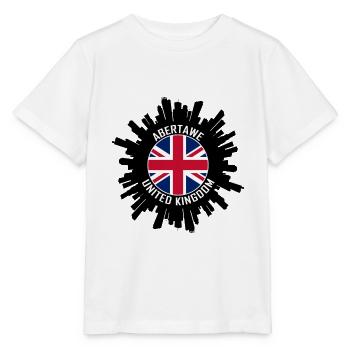 Abertawe Skyline Uk Flag Souvenir de voyage - T-shirt bio MINI CREATOR Stanley/Stella Enfant - blanc - Devant - Maike (125cm)