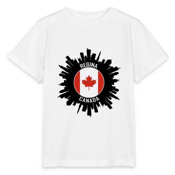 Regina Skyline Kanada Flagge Reise-Souvenir - Stanley/Stella Kinder T-Shirt MINI CREATOR  - Weiß - Vorne - Maike (125cm)