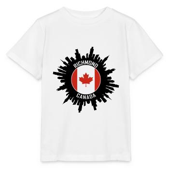 Souvenir de voyage du drapeau canadien de Richmond Skyline - T-shirt bio MINI CREATOR Stanley/Stella Enfant - blanc - Devant - Maike (125cm)