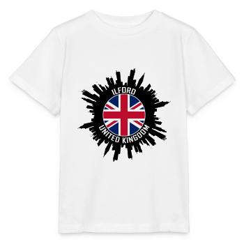 Ilford Skyline Uk Flag Souvenir de voyage - T-shirt bio MINI CREATOR Stanley/Stella Enfant - blanc - Devant - Maike (125cm)