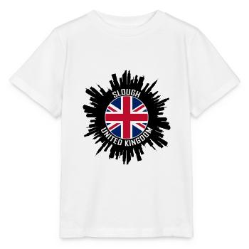 Slough Skyline Uk Flag Souvenir de voyage - T-shirt bio MINI CREATOR Stanley/Stella Enfant - blanc - Devant - Maike (125cm)