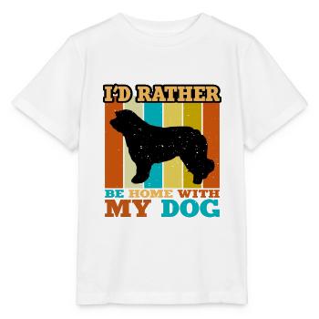 Katalanische Schäferhündin Hundeliebhaber Silhouette Retro Sonnenuntergang - Stanley/Stella Kinder T-Shirt MINI CREATOR  - Weiß - Vorne - Maike (125cm)