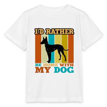 Cirneco Dell Ätna Hundeliebe Silhouette Retro Sonnenuntergang - Stanley/Stella Kinder T-Shirt MINI CREATOR  - Weiß - Vorne - Maike (125cm)