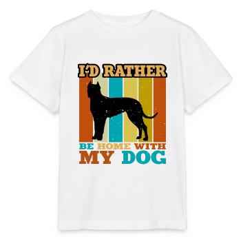 Cordoba Fighting Dog Lover Silhouette Retro Sunset - T-shirt bio MINI CREATOR Stanley/Stella Enfant - blanc - Devant - Maike (125cm)