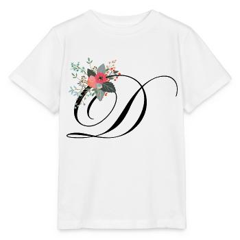 Lettre d fleuris - T-shirt bio MINI CREATOR Stanley/Stella Enfant - blanc - Devant - Maike (125cm)