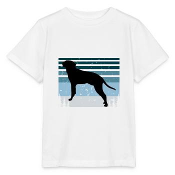 Braque Saint Germain Dog Silhouette Retro Coucher de soleil - T-shirt bio MINI CREATOR Stanley/Stella Enfant - blanc - Devant - Maike (125cm)