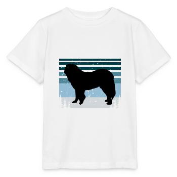 Chien de berger du Caucase Silhouette Rétro Coucher de soleil - T-shirt bio MINI CREATOR Stanley/Stella Enfant - blanc - Devant - Maike (125cm)
