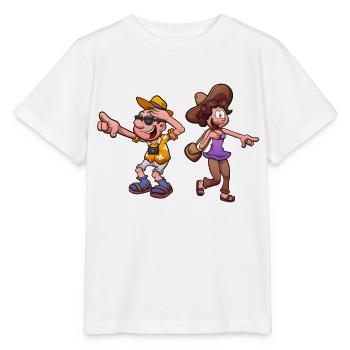 Couple de touristes - T-shirt bio MINI CREATOR Stanley/Stella Enfant - blanc - Devant - Maike (125cm)