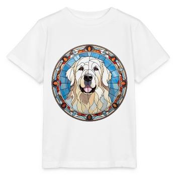Große Pyrenäen Hunderasse Aquarellglas - Stanley/Stella Kinder T-Shirt MINI CREATOR  - Weiß - Vorne - Maike (125cm)