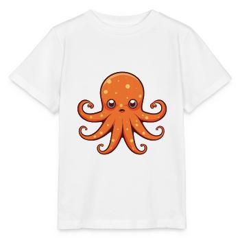 Giant Pacific Octopus Cartoon Kawaii Illustration - Stanley/Stella MINI CREATOR Kids’ T-Shirt - white - Front - Maike (125cm)