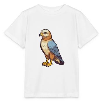Bussard-Karikatur-Kawaii-Aquarellillustration - Stanley/Stella Kinder T-Shirt MINI CREATOR  - Weiß - Vorne - Maike (125cm)
