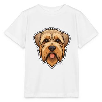 Wheaten Terrier à poil doux race de chien Cartoon Kawa - T-shirt bio MINI CREATOR Stanley/Stella Enfant - blanc - Devant - Maike (125cm)