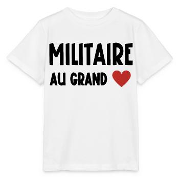militaire au grand cœur - T-shirt bio MINI CREATOR Stanley/Stella Enfant - blanc - Devant - Maike (125cm)