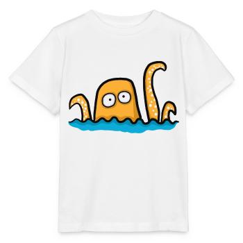 funny giant octopus - Stanley/Stella MINI CREATOR Kids’ T-Shirt - white - Front - Maike (125cm)