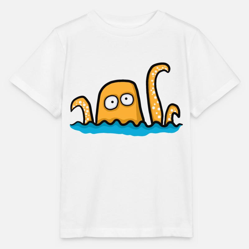 funny giant octopus - Stanley/Stella MINI CREATOR Kids’ T-Shirt - white