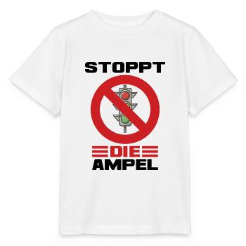 Arrêtez la politique du panneau d’interdiction des feux de circulation - T-shirt bio MINI CREATOR Stanley/Stella Enfant - blanc - Devant - Maike (125cm)