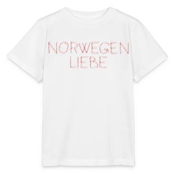 L’amour de la Norvège dans le script du coeur - T-shirt bio MINI CREATOR Stanley/Stella Enfant - blanc - Devant - Maike (125cm)