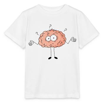 Comic Gehirn wundern Fragezeichen - Stanley/Stella Kinder T-Shirt MINI CREATOR  - Weiß - Vorne - Maike (125cm)