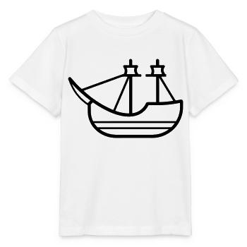 Bateau pirate - T-shirt bio MINI CREATOR Stanley/Stella Enfant - blanc - Devant - Maike (125cm)