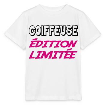 COIFFEUSE édition limitée - T-shirt bio MINI CREATOR Stanley/Stella Enfant - blanc - Devant - Maike (125cm)