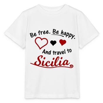 Flight to Sicily - Stanley/Stella MINI CREATOR Kids’ T-Shirt - white - Front - Maike (125cm)