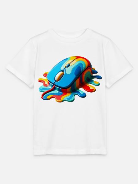 Schmelzende Regenbogen-Computermaus - Stanley/Stella Kinder T-Shirt MINI CREATOR  - Weiß