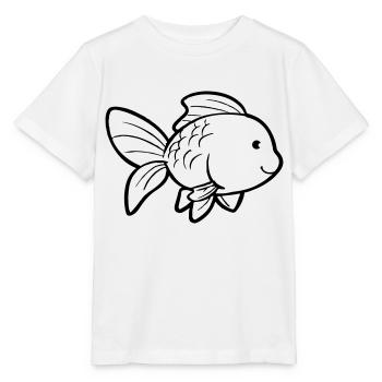 Poisson rouge - T-shirt bio MINI CREATOR Stanley/Stella Enfant - blanc - Devant - Maike (125cm)