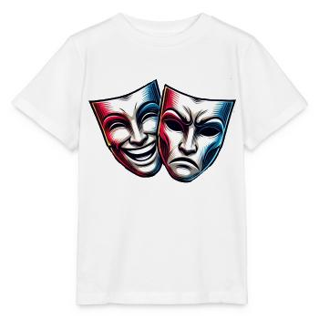 Theatre Masks Theatre Cheerful Sad - Stanley/Stella MINI CREATOR Kids’ T-Shirt - white - Front - Maike (125cm)