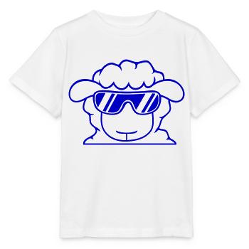 Schaf Sonnenbrille Party Cool DJ Kopf Gesicht Süß - Stanley/Stella Kinder T-Shirt MINI CREATOR  - Weiß - Vorne - Maike (125cm)