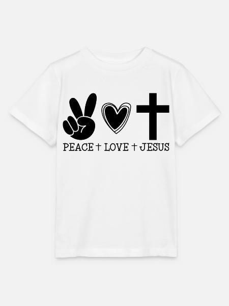 Friede, Liebe & Jesus - Stanley/Stella Kinder T-Shirt MINI CREATOR  - Weiß