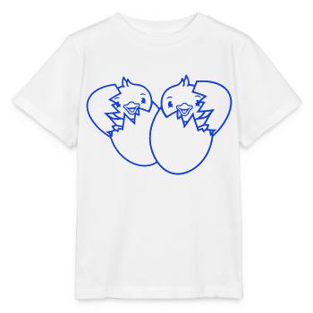 2 Vögel Zwei Küken Ei schlüpfen geboren Eierschale - Stanley/Stella Kinder T-Shirt MINI CREATOR  - Weiß - Vorne - Maike (125cm)