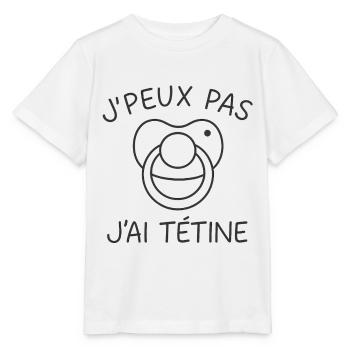 J'peux pas j'ai tétine - T-shirt bio MINI CREATOR Stanley/Stella Enfant - blanc - Devant - Maike (125cm)