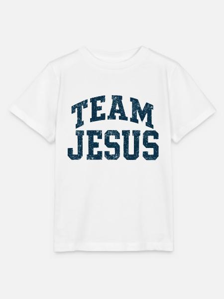 Team Jesus - Blau - Stanley/Stella Kinder T-Shirt MINI CREATOR - Weiß