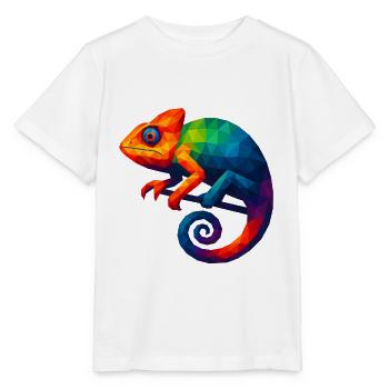 WPAP Style Animals - Chameleon - Stanley/Stella MINI CREATOR Kids’ T-Shirt - white - Front - Maike (125cm)