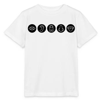 Fünf Sinne, Sinnesorgane - Stanley/Stella Kinder T-Shirt MINI CREATOR  - Weiß - Vorne - Maike (125cm)