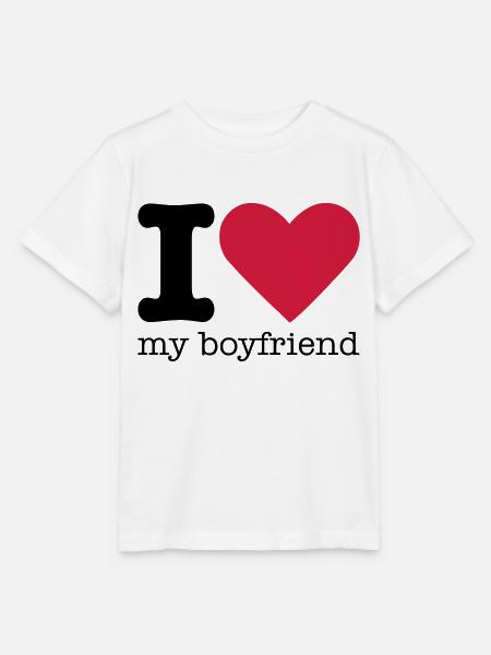 I Love My Boyfriend - Stanley/Stella Kinder T-Shirt MINI CREATOR - Weiß