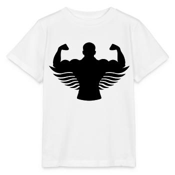 body building angel - Stanley/Stella Kinder T-Shirt MINI CREATOR  - Weiß - Vorne - Maike (125cm)