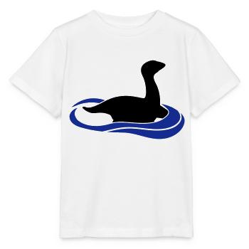 Dinosaure monstre du Loch Ness dans l'eau - T-shirt bio MINI CREATOR Stanley/Stella Enfant - blanc - Devant - Maike (125cm)