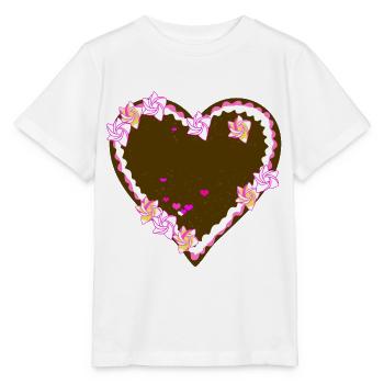 Gingerbread heart to write on yourself - Stanley/Stella MINI CREATOR Kids’ T-Shirt - white - Front - Maike (125cm)
